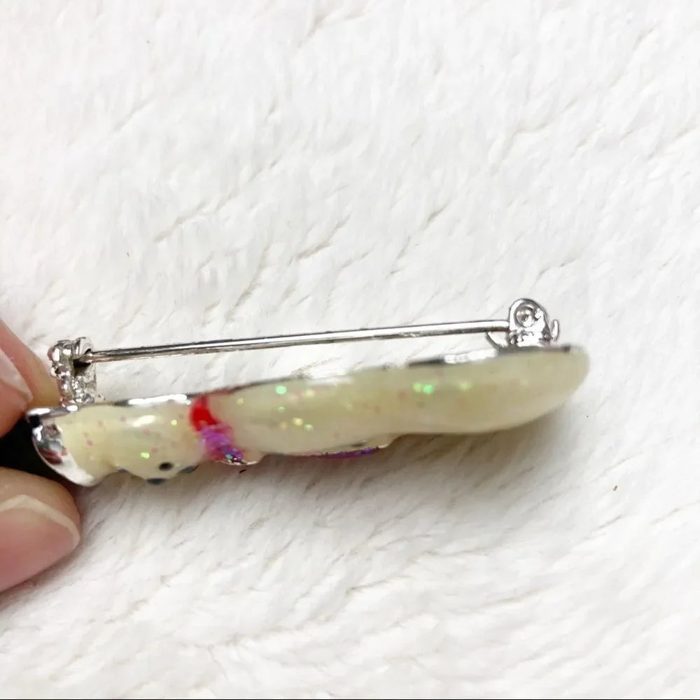 Sparkle snowman pin brooch Christmas festive